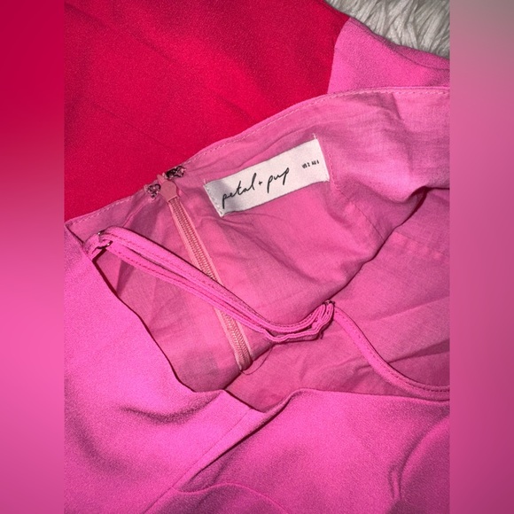 NWOT Petal & Pup Xiomar Pink midi over shoulder Dress sz 2 - Picture 7 of 8